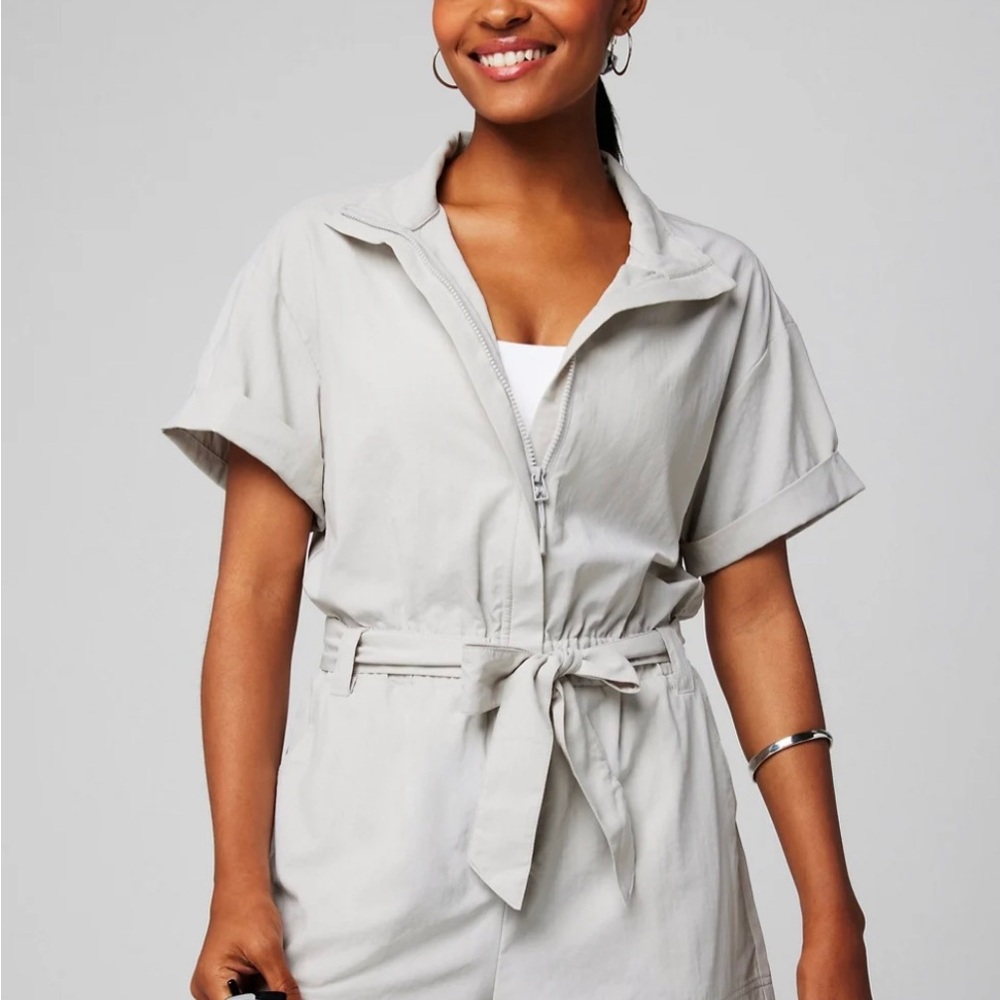Chic Gray Zip-Up Jumpsuit NWT Fabletics